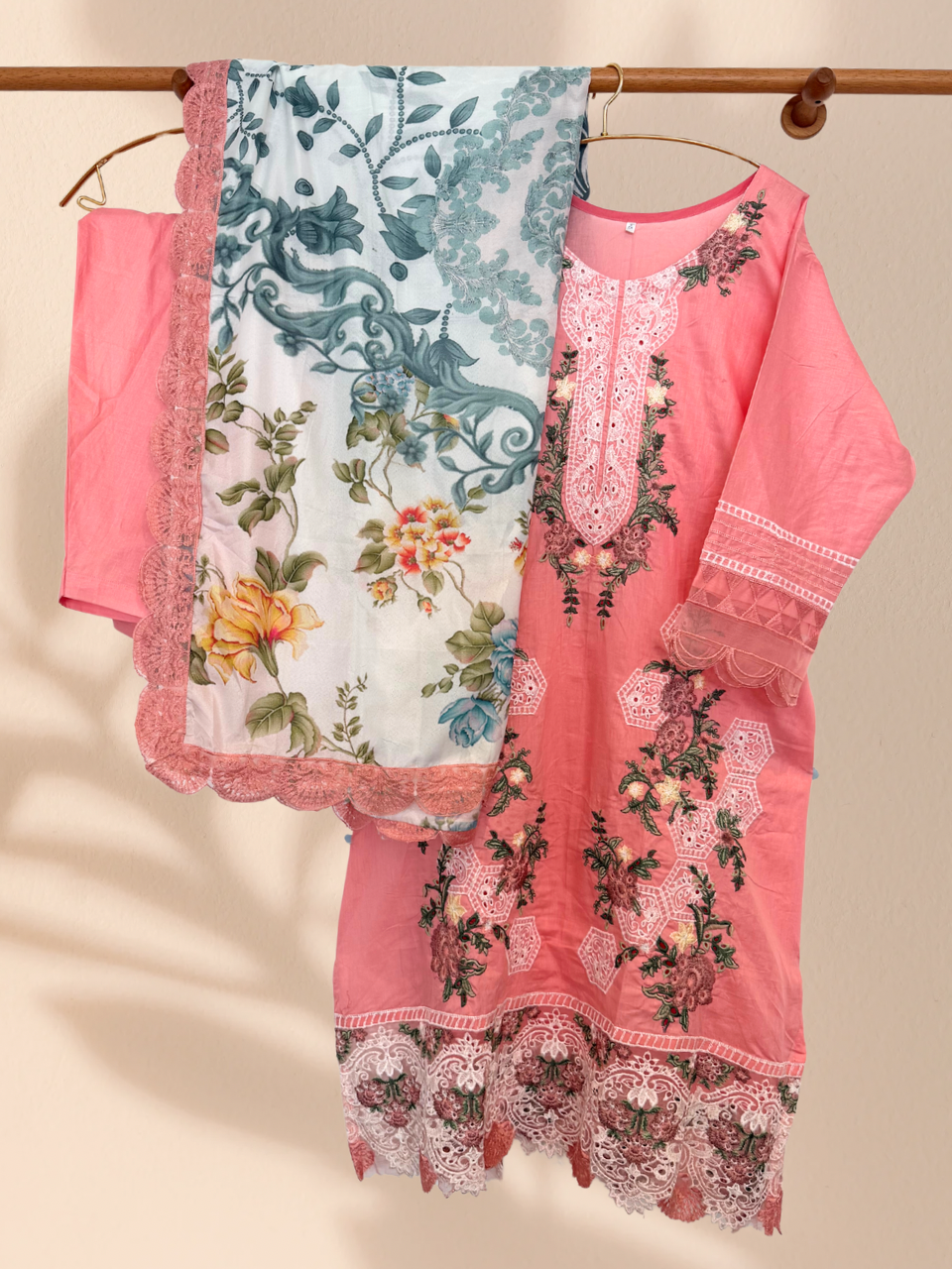 Iznik Inspired Embroidered Pink