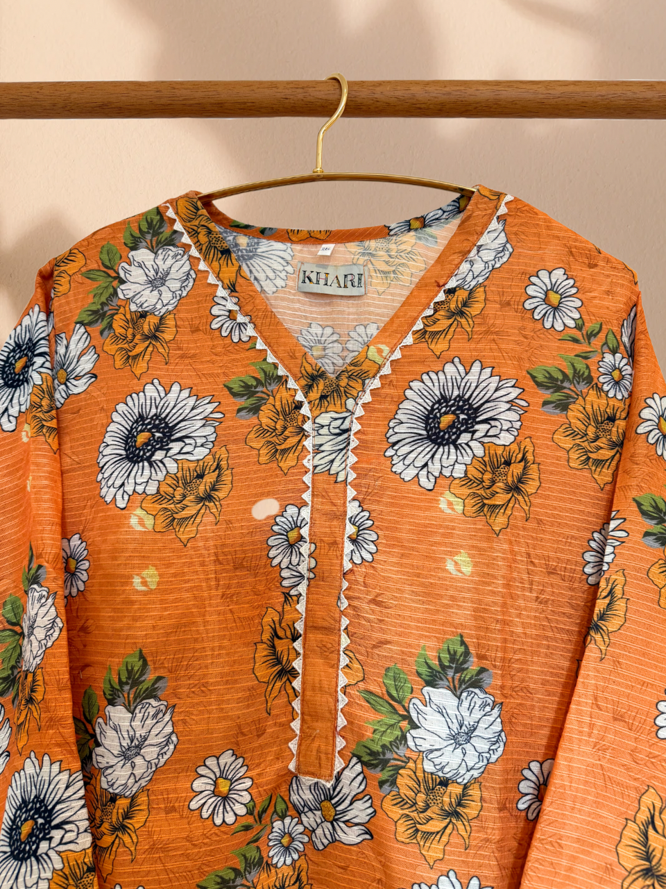 Farasha Inspired Orange 3 Piece Plus Size Readymade Suit - Khari XL