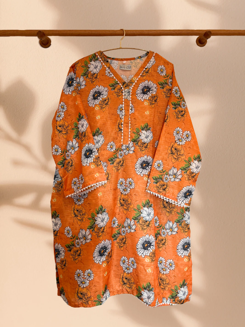 Farasha Inspired Orange 3 Piece Plus Size Readymade Suit - Khari XL