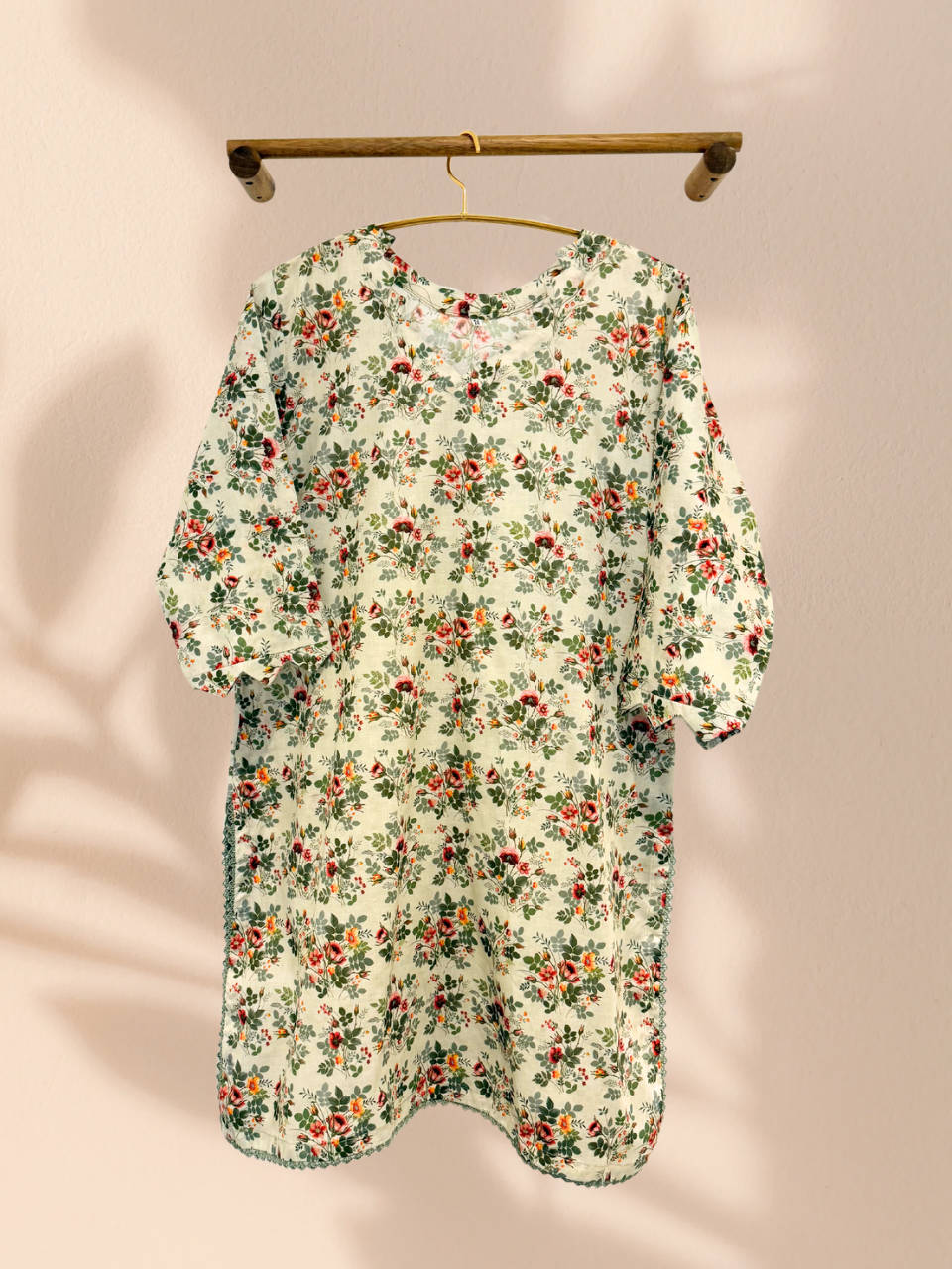 Green Floral Garden Plus Size Readymade 3 piece suit - Khari XL
