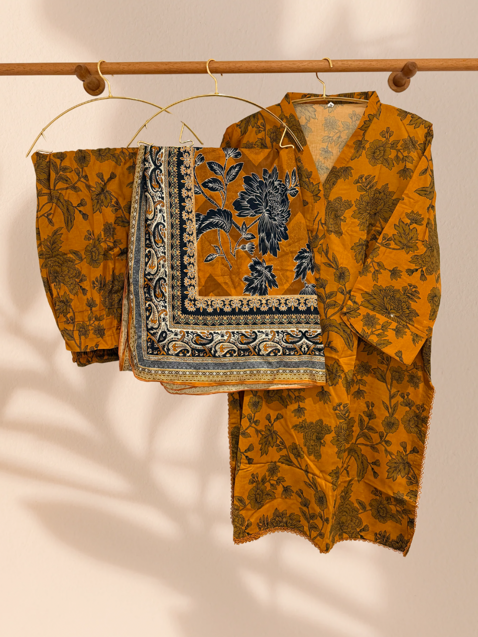 Outlet 3 - Orange 3 piece cotton suit - Khari XL