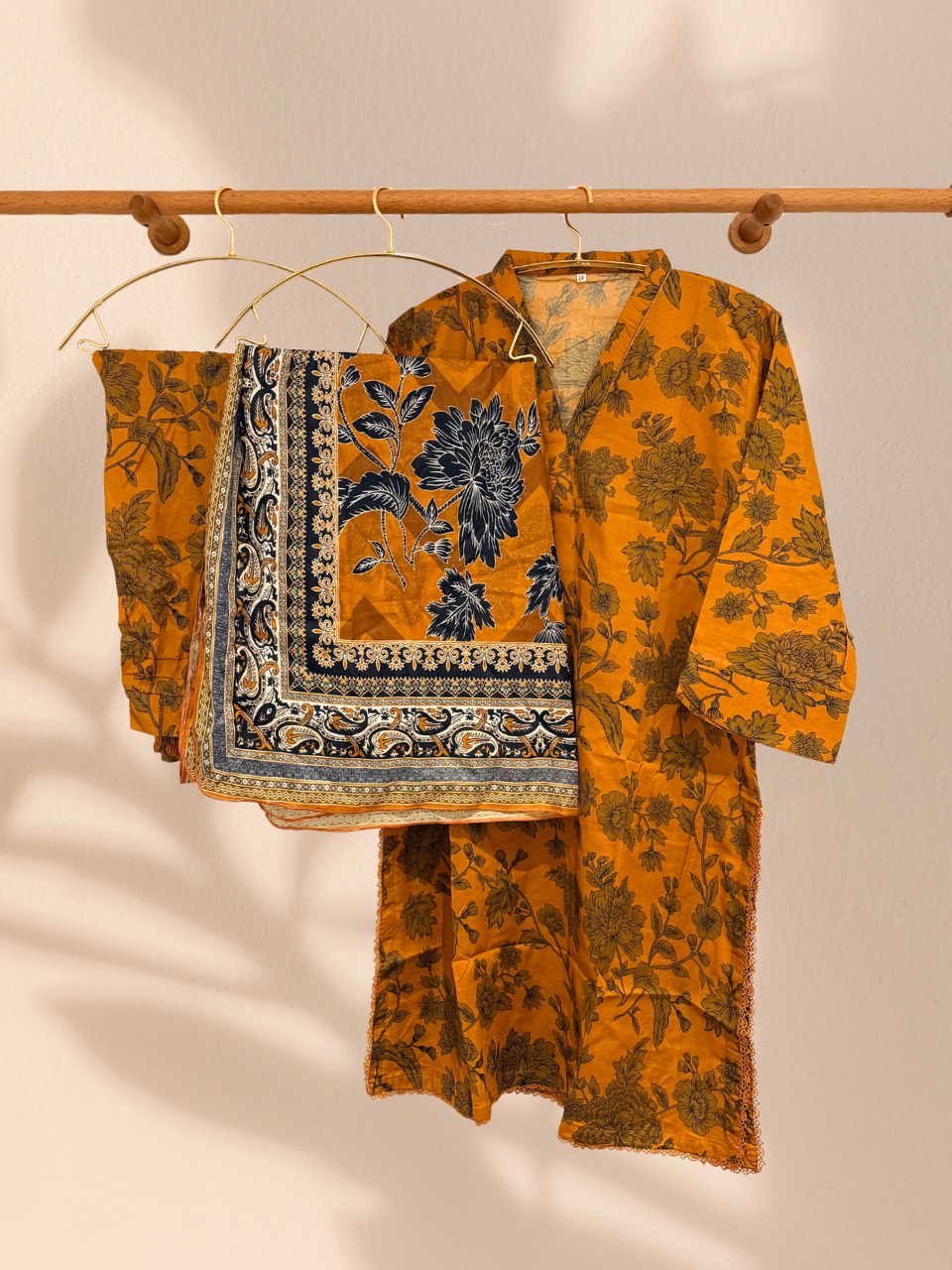 Outlet 4 - Orange 3 piece cotton suit - Khari XL