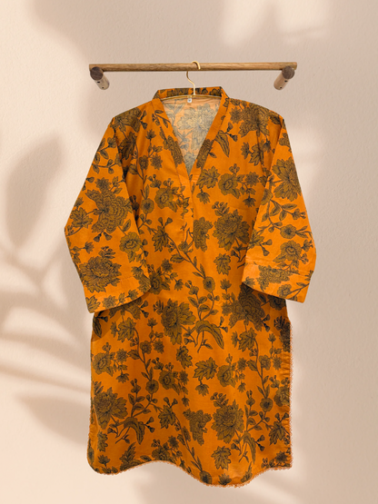 Plus size burnt orange cotton suit UK – 3 piece Pakistani readymade outfit - Khari XL