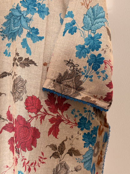 Baroque Inspired Vintage Bloom Plus Size Pakistani 3-Piece Suit – Kameez, Trousers & Dupatta | Khari XL UK