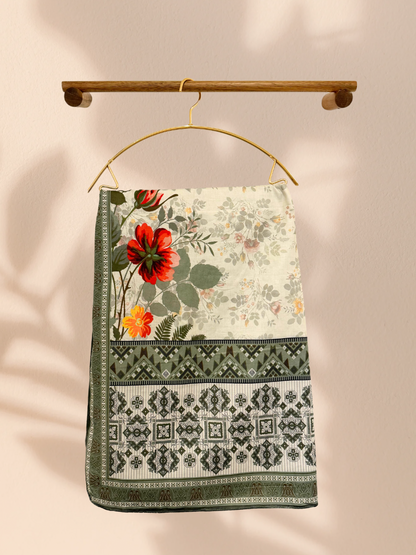 Outlet 1 - Mint green 3 piece cotton suit - Khari XL