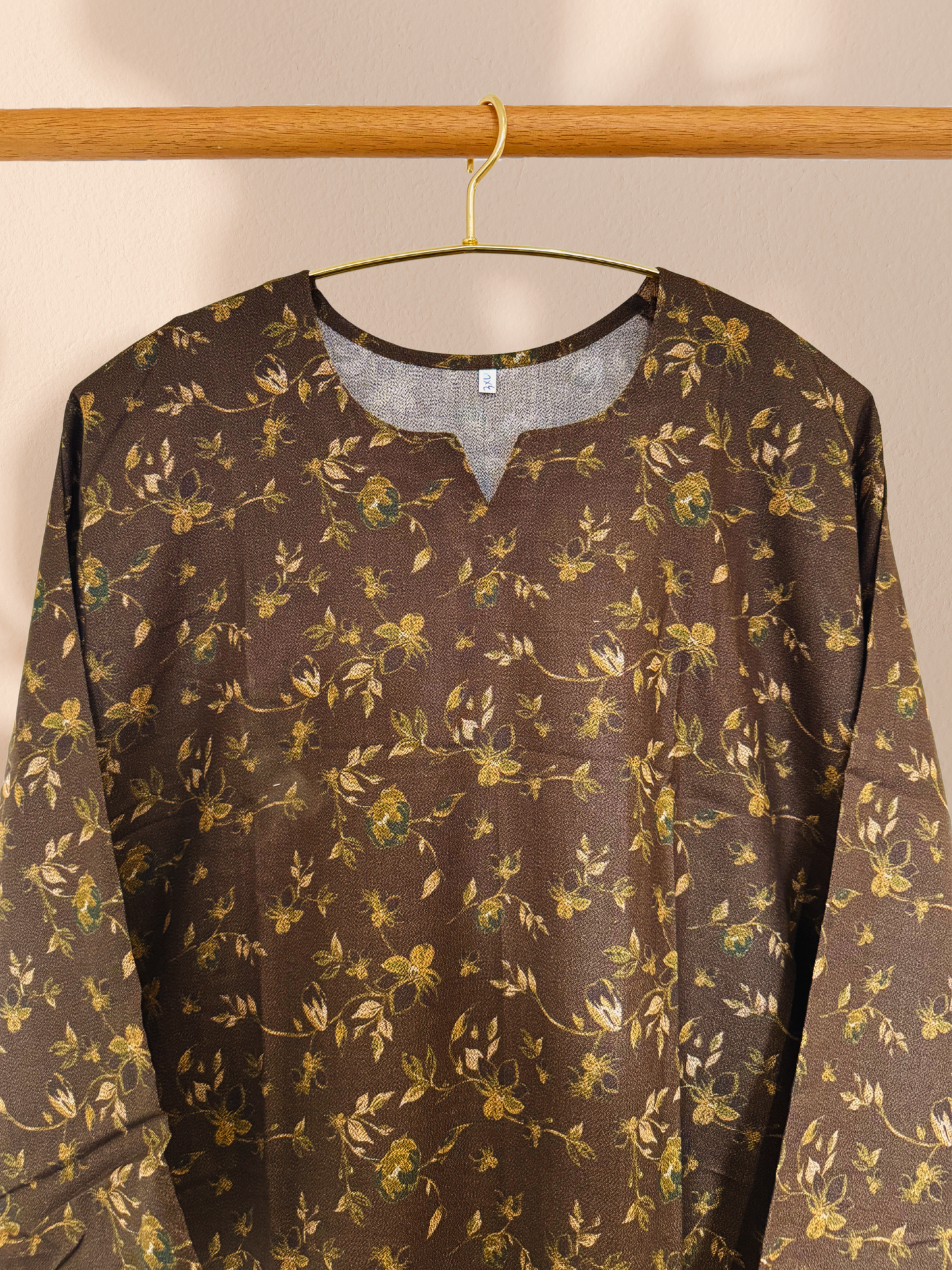 Baroque Inspired Chocolate Brown Plus Size Pakistani 3-Piece Dhanak Suit – Kameez, Trouser & Shawl | Khari XL UK