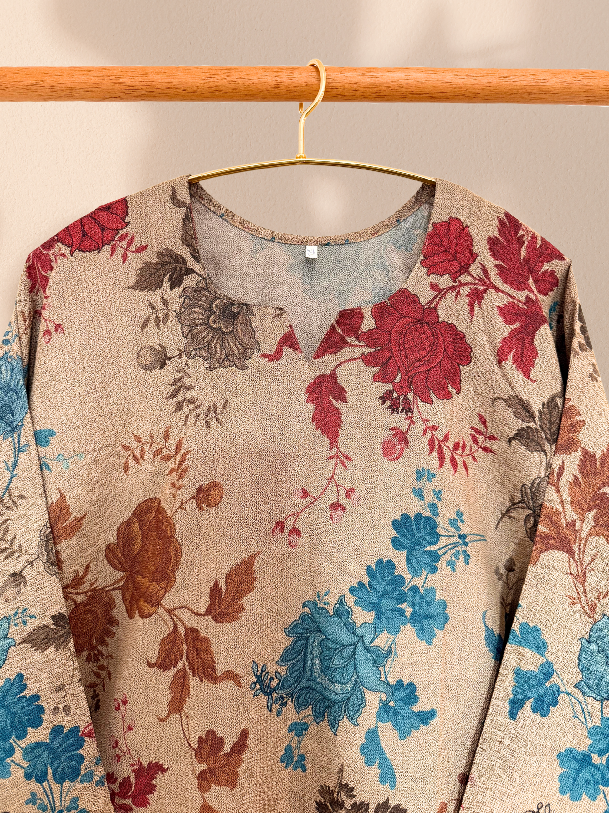 Baroque Inspired Vintage Bloom Plus Size Pakistani 3-Piece Suit – Kameez, Trousers & Dupatta | Khari XL UK