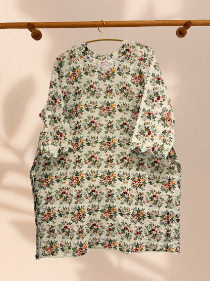 Outlet 1 - Mint green 3 piece cotton suit - Khari XL