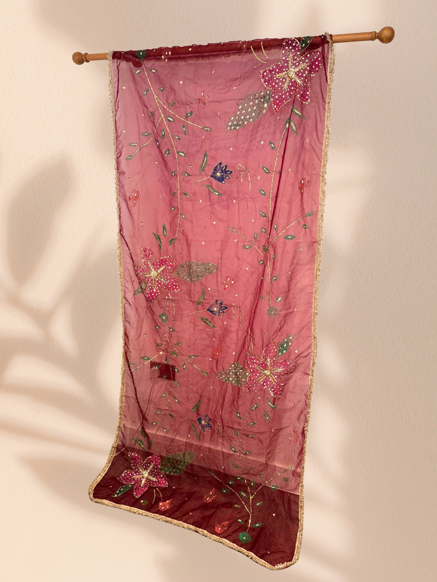 Abstract Handpainted Duppata