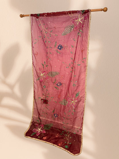 Abstract Handpainted Duppata