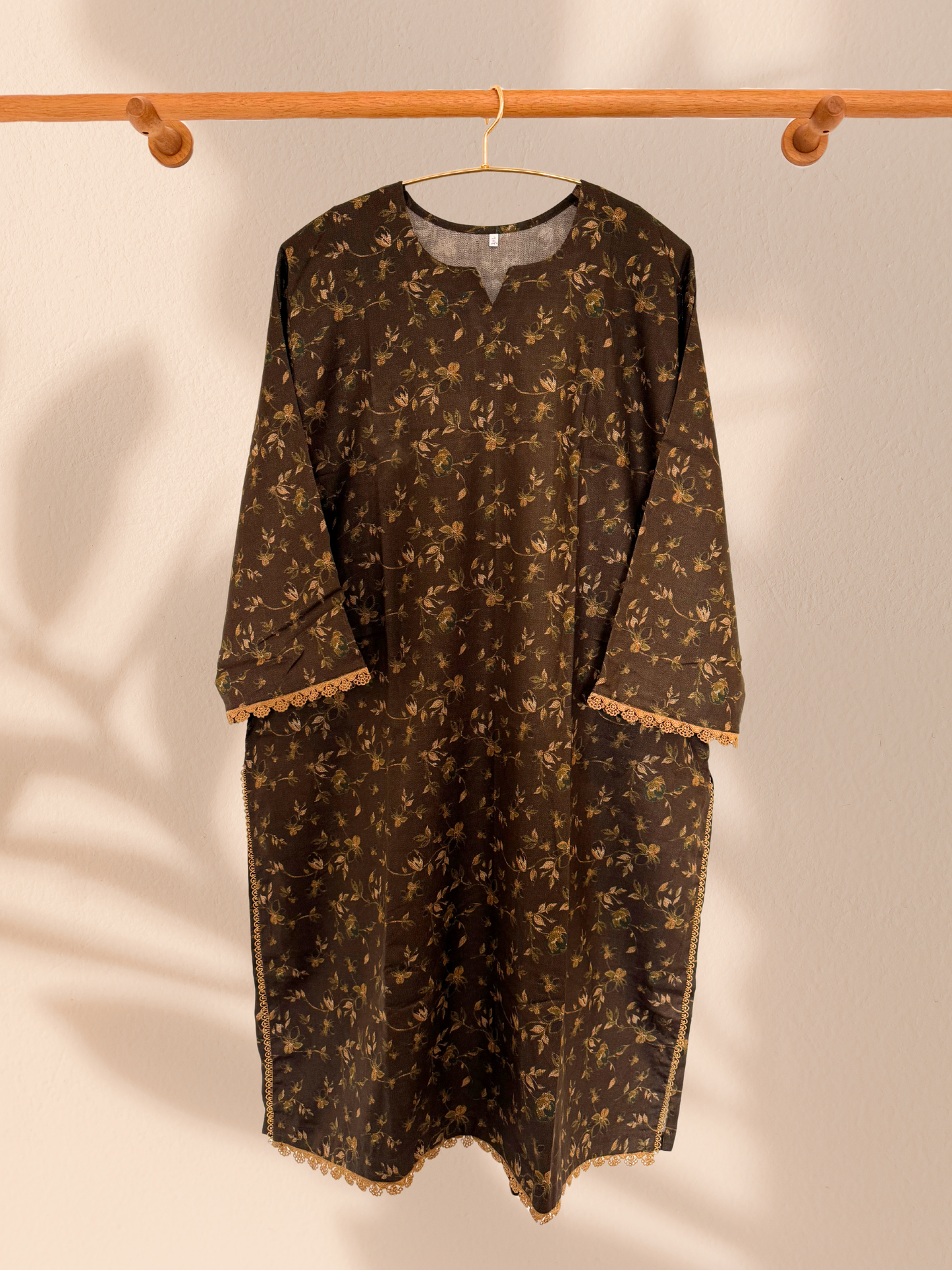 Baroque Inspired Chocolate Brown Plus Size Pakistani 3-Piece Dhanak Suit – Kameez, Trouser & Shawl | Khari XL UK