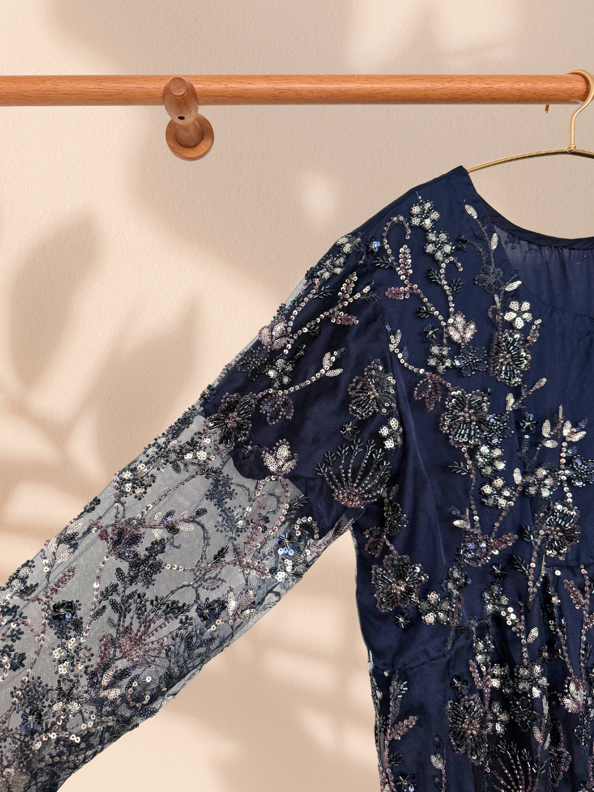 Navy Floral Party-wear