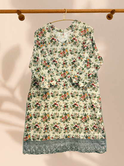 Outlet 3 - Mint Green 3 piece cotton suit - Khari XL