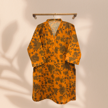 Outlet 5 - Orange 3 piece cotton suit - Khari XL