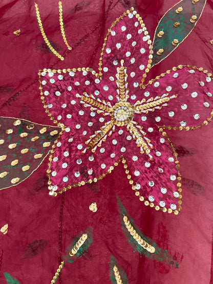 Abstract Handpainted Duppata